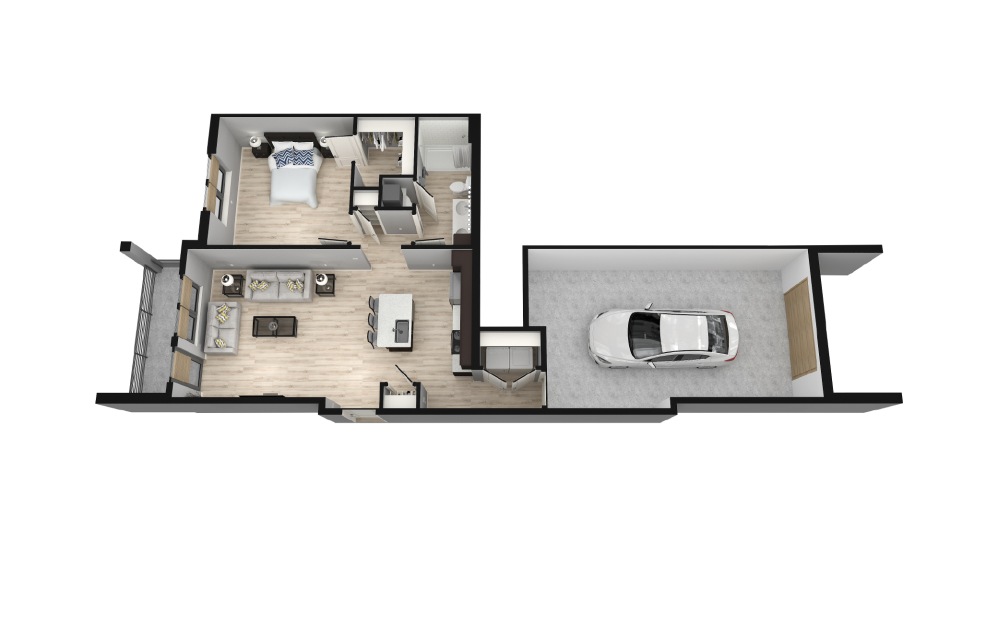 Cadence - 1 bedroom floorplan layout with 1 bathroom and 884 - 945 square feet